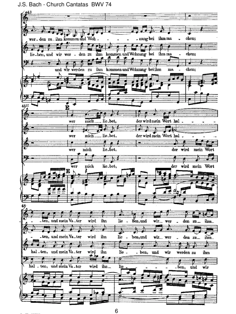 BWV74Wermichliebet,derwirdmeinWorthalten_一万首著名钢琴曲谱哈农贝多芬合集视频教学电子版高清无水印可打印_1古典钢琴知名音乐家谱_巴赫钢琴谱全集_J.S巴赫作品全集
