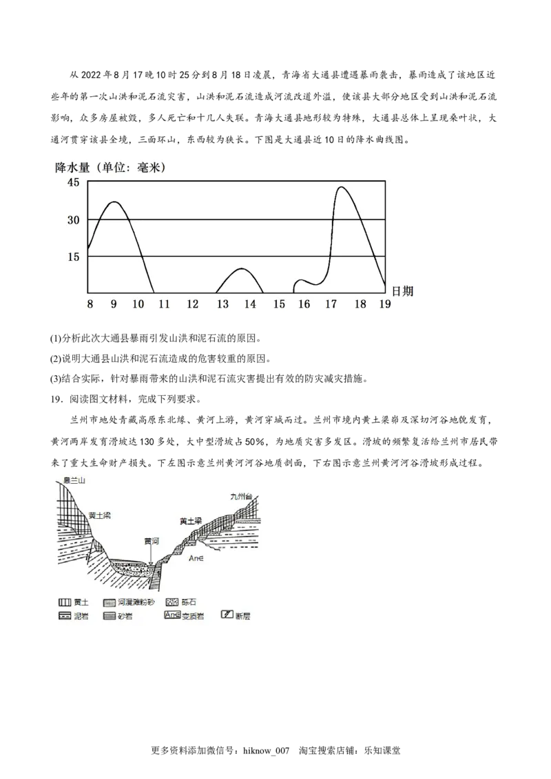 第16练防灾减灾（原卷版）_E015高中全科试卷_地理试题_必修1_2.同步练习_课后培优练2023年（第一套）