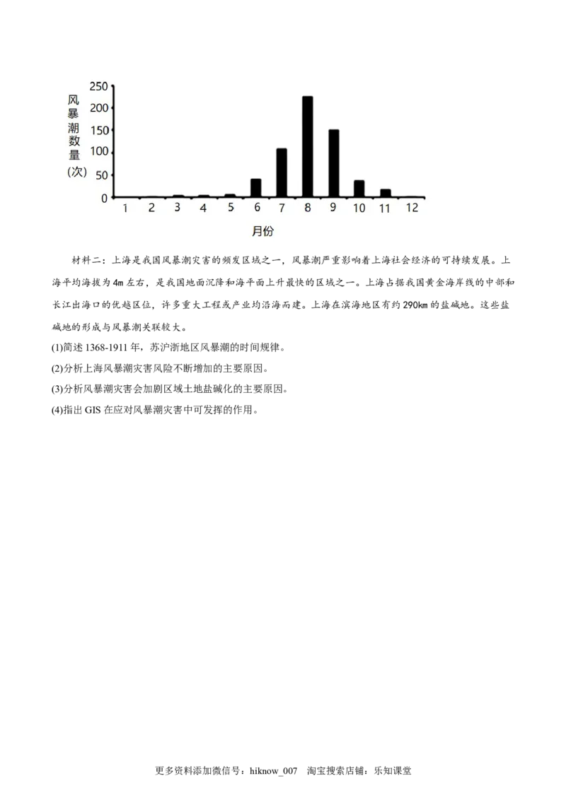 第16练防灾减灾（原卷版）_E015高中全科试卷_地理试题_必修1_2.同步练习_课后培优练2023年（第一套）