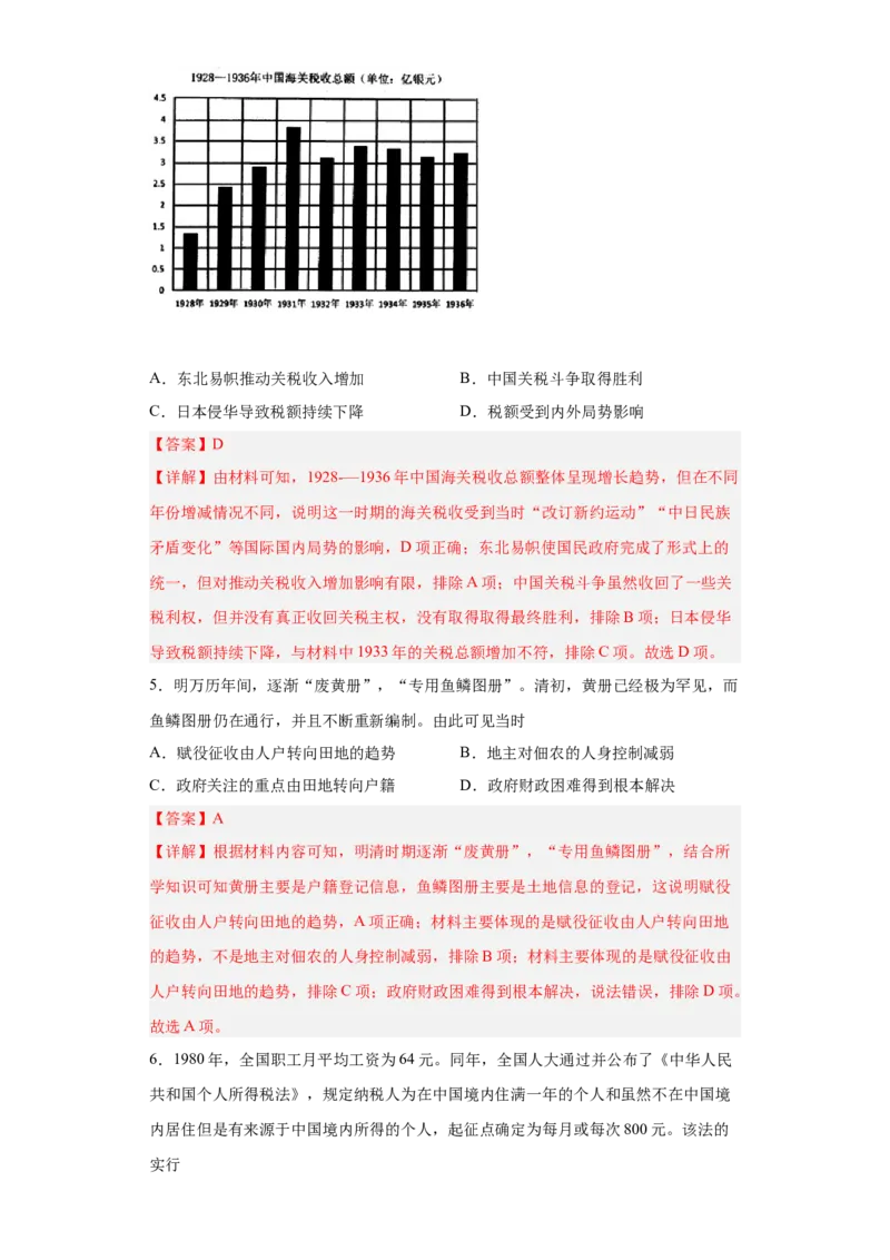 第16课中国赋税制度的演变（解析版）_E015高中全科试卷_历史试题_选修1_2.同步练习_课后培优练2023年