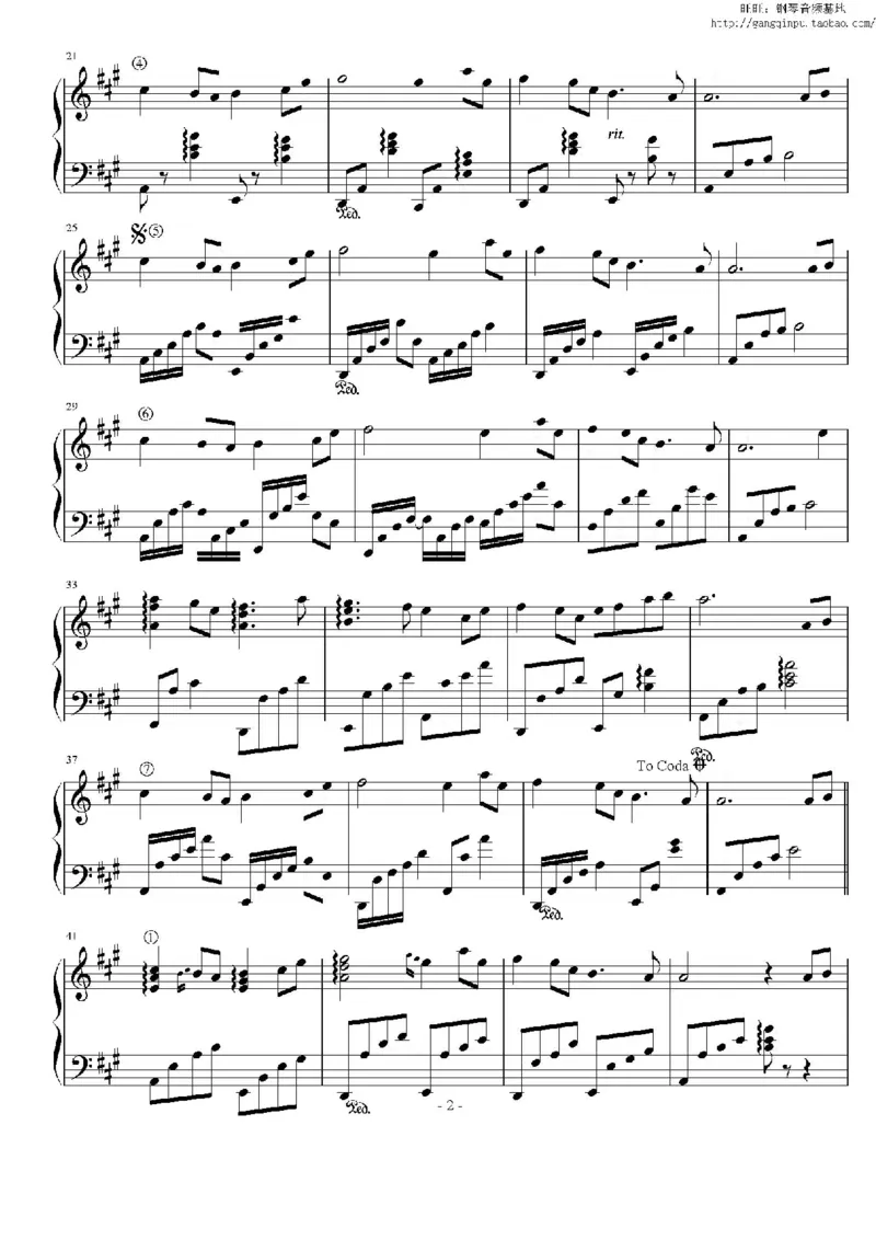 40、班得瑞钢琴谱2（42页，共10首）_一万首著名钢琴曲谱哈农贝多芬合集视频教学电子版高清无水印可打印_3流行音乐谱_流行钢琴谱合集形式_高清PDF无水印