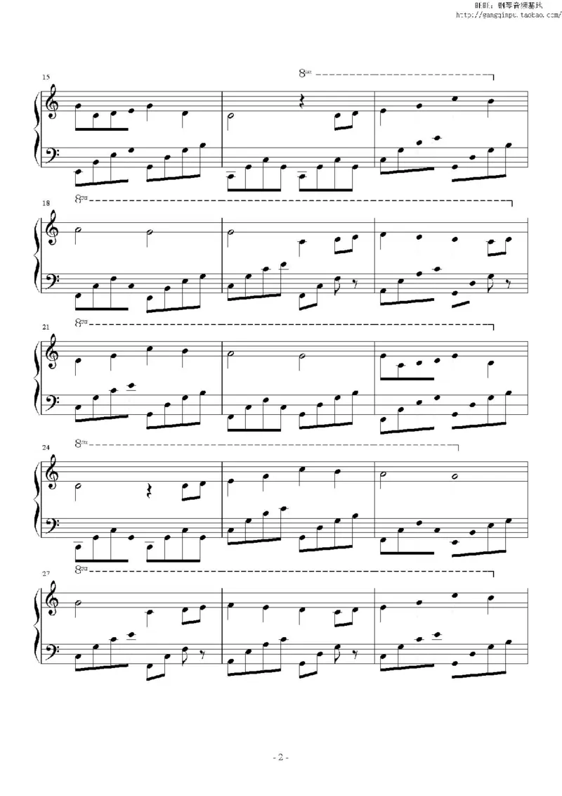 40、班得瑞钢琴谱2（42页，共10首）_一万首著名钢琴曲谱哈农贝多芬合集视频教学电子版高清无水印可打印_3流行音乐谱_流行钢琴谱合集形式_高清PDF无水印