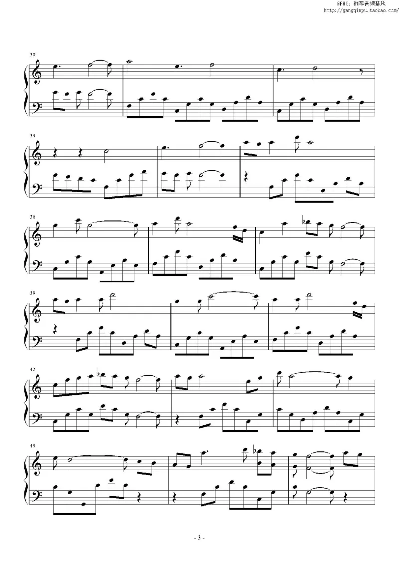 40、班得瑞钢琴谱2（42页，共10首）_一万首著名钢琴曲谱哈农贝多芬合集视频教学电子版高清无水印可打印_3流行音乐谱_流行钢琴谱合集形式_高清PDF无水印