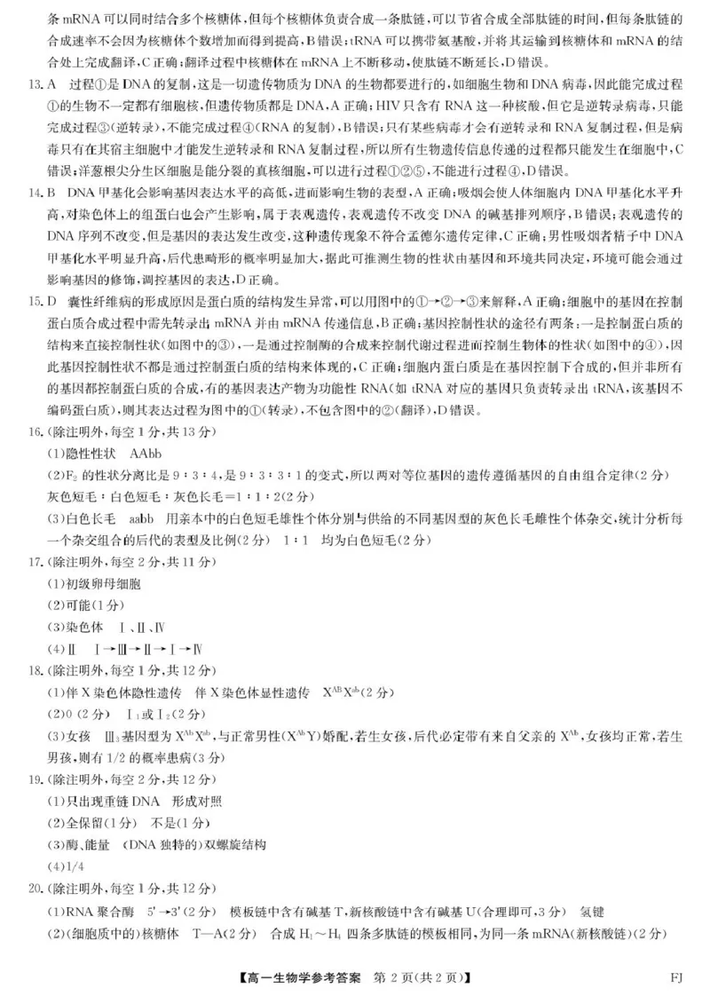 福建省福州市联盟校2024-2025学年高一下学期期中考试生物PDF版含解析_2024-2025高一（7-7月题库）_2025年6月7.10新增_0609福建省福州市联盟校2024-2025学年高一下学期期中考试
