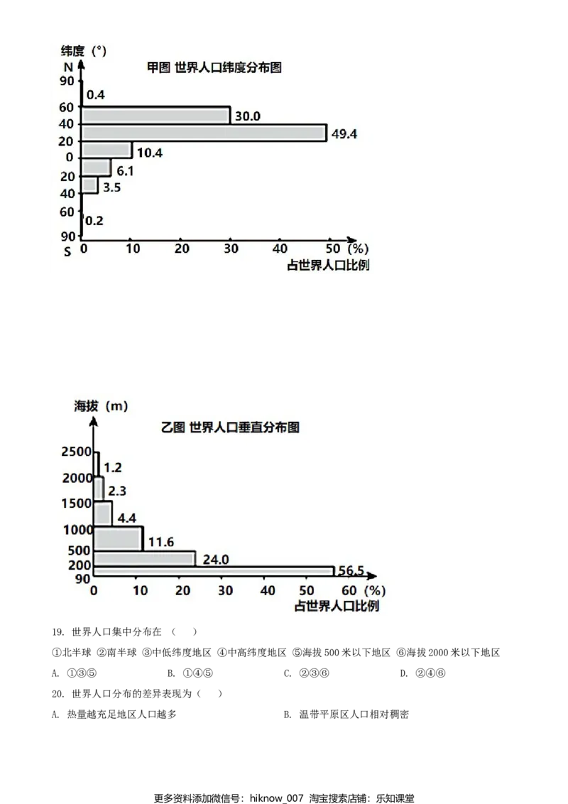 高一下学期期中地理试题（原卷版）_E015高中全科试卷_地理试题_必修2_3.期中试卷_高一下学期期中地理试题02