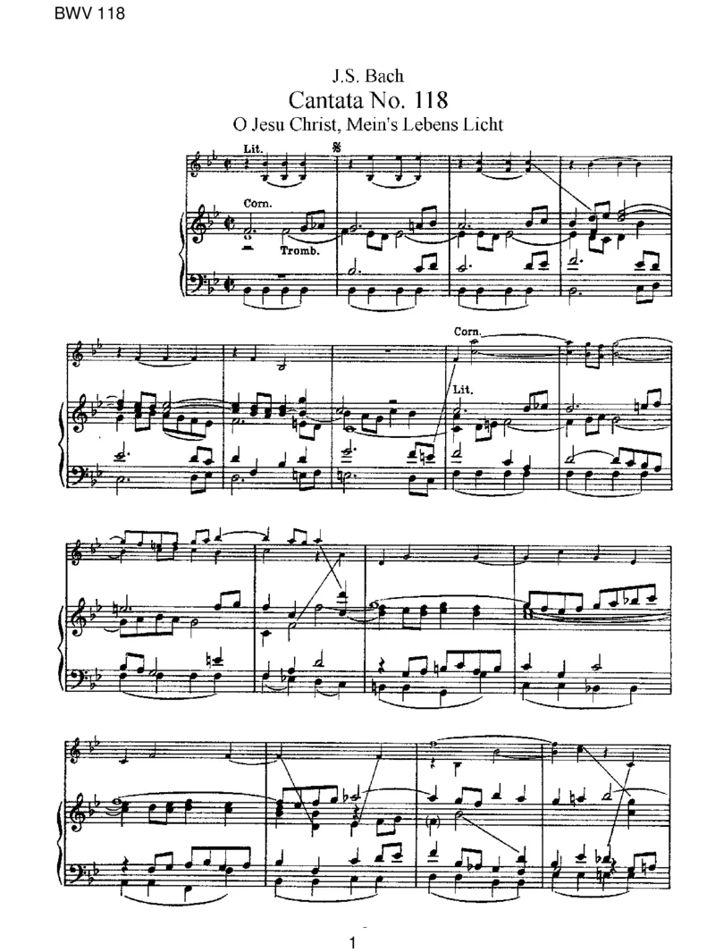 BWV118OJesuChrist,Mein'sLebensLicht_一万首著名钢琴曲谱哈农贝多芬合集视频教学电子版高清无水印可打印_1古典钢琴知名音乐家谱_巴赫钢琴谱全集_J.S巴赫作品全集