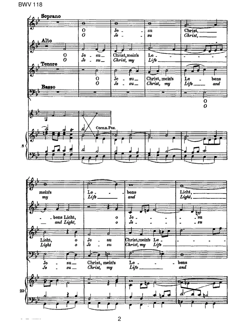 BWV118OJesuChrist,Mein'sLebensLicht_一万首著名钢琴曲谱哈农贝多芬合集视频教学电子版高清无水印可打印_1古典钢琴知名音乐家谱_巴赫钢琴谱全集_J.S巴赫作品全集