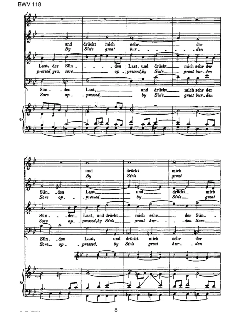 BWV118OJesuChrist,Mein'sLebensLicht_一万首著名钢琴曲谱哈农贝多芬合集视频教学电子版高清无水印可打印_1古典钢琴知名音乐家谱_巴赫钢琴谱全集_J.S巴赫作品全集