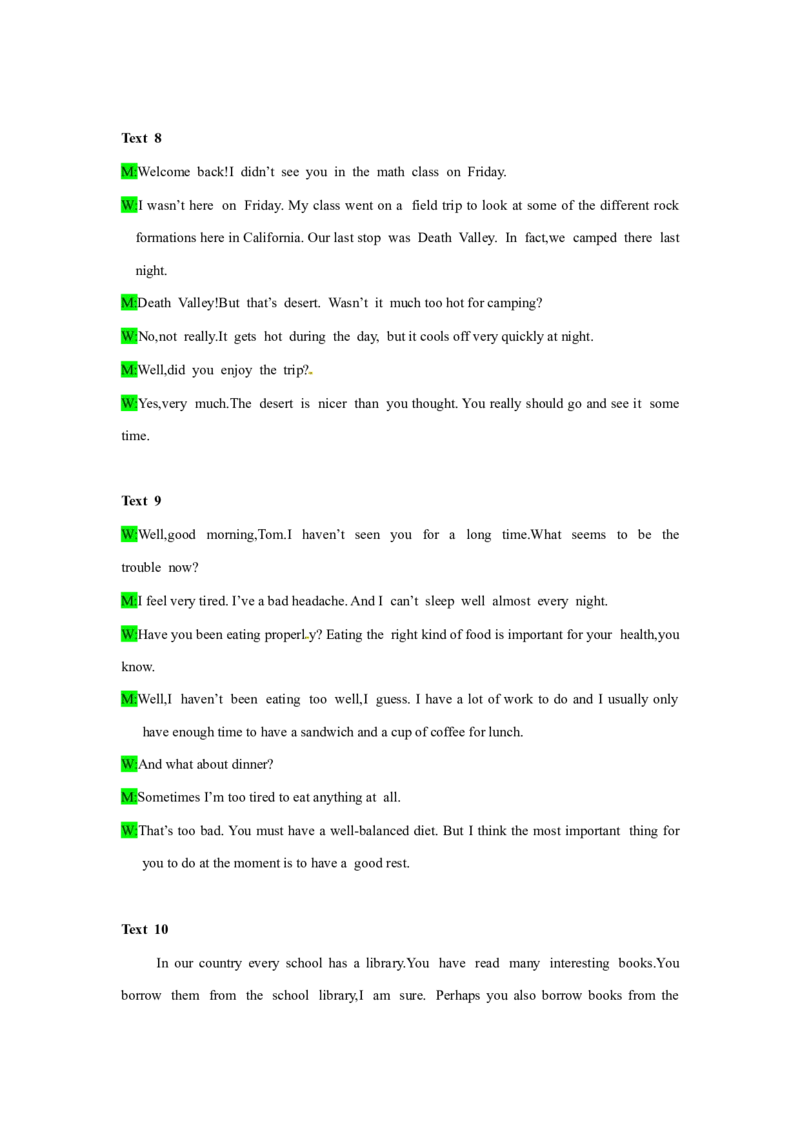 备考2024新高考英语听力(答案+文本)03_2024年5月_01按日期_1号_2024高考英语听力专题（80套模拟训练+历年真题）(附音频）_高考英语听力高分80套模拟训练