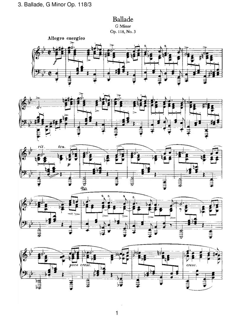 Ballade,GMinorOp.118_3_一万首著名钢琴曲谱哈农贝多芬合集视频教学电子版高清无水印可打印_1古典钢琴知名音乐家谱_勃拉姆斯钢琴谱全集_III.ShorterWorks_SixPianoPiecesOp.118