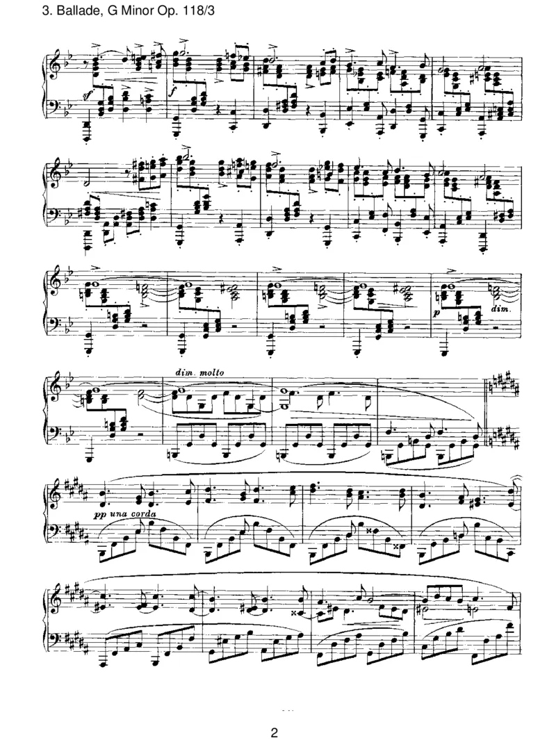 Ballade,GMinorOp.118_3_一万首著名钢琴曲谱哈农贝多芬合集视频教学电子版高清无水印可打印_1古典钢琴知名音乐家谱_勃拉姆斯钢琴谱全集_III.ShorterWorks_SixPianoPiecesOp.118