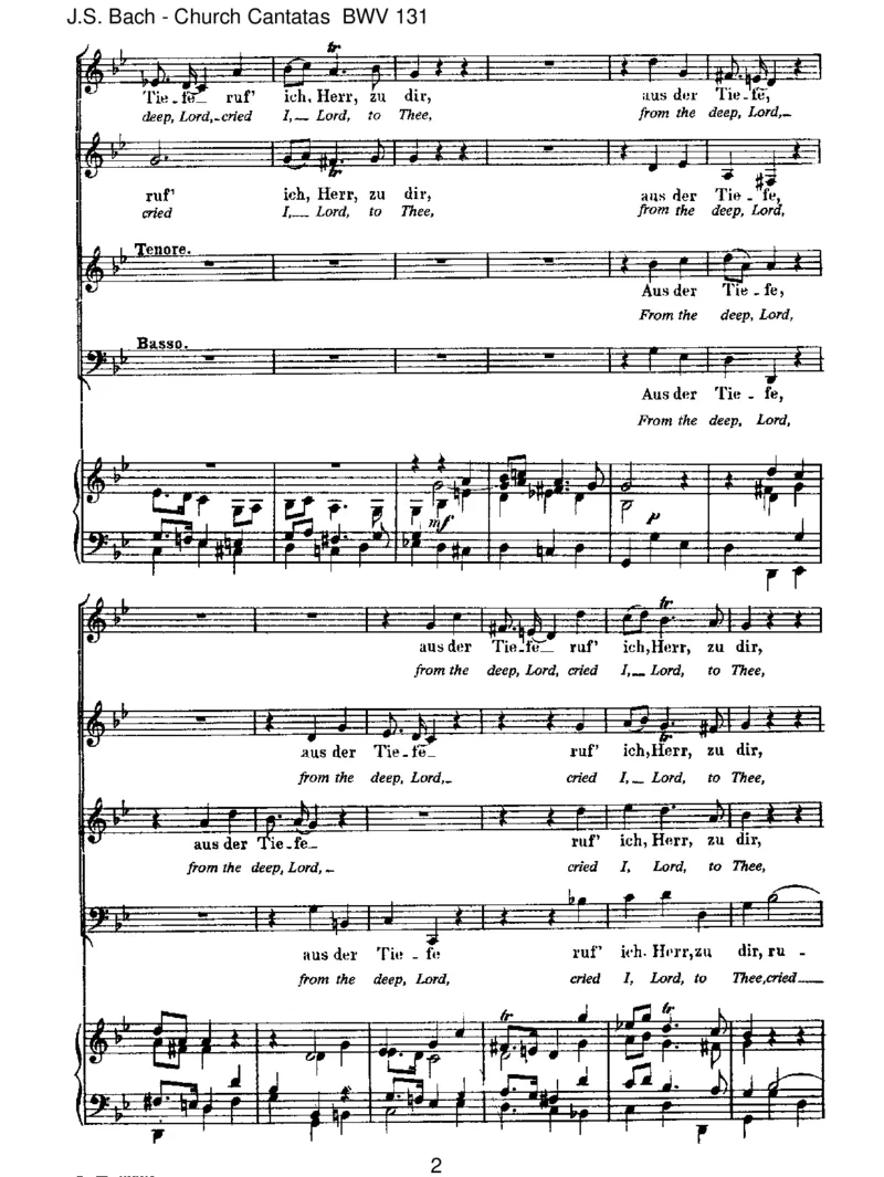 BWV131AusderTiefenrufeich,Herr,zudir_一万首著名钢琴曲谱哈农贝多芬合集视频教学电子版高清无水印可打印_1古典钢琴知名音乐家谱_巴赫钢琴谱全集_J.S巴赫作品全集