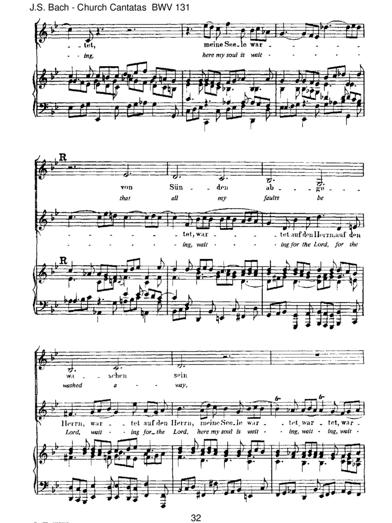 BWV131AusderTiefenrufeich,Herr,zudir_一万首著名钢琴曲谱哈农贝多芬合集视频教学电子版高清无水印可打印_1古典钢琴知名音乐家谱_巴赫钢琴谱全集_J.S巴赫作品全集