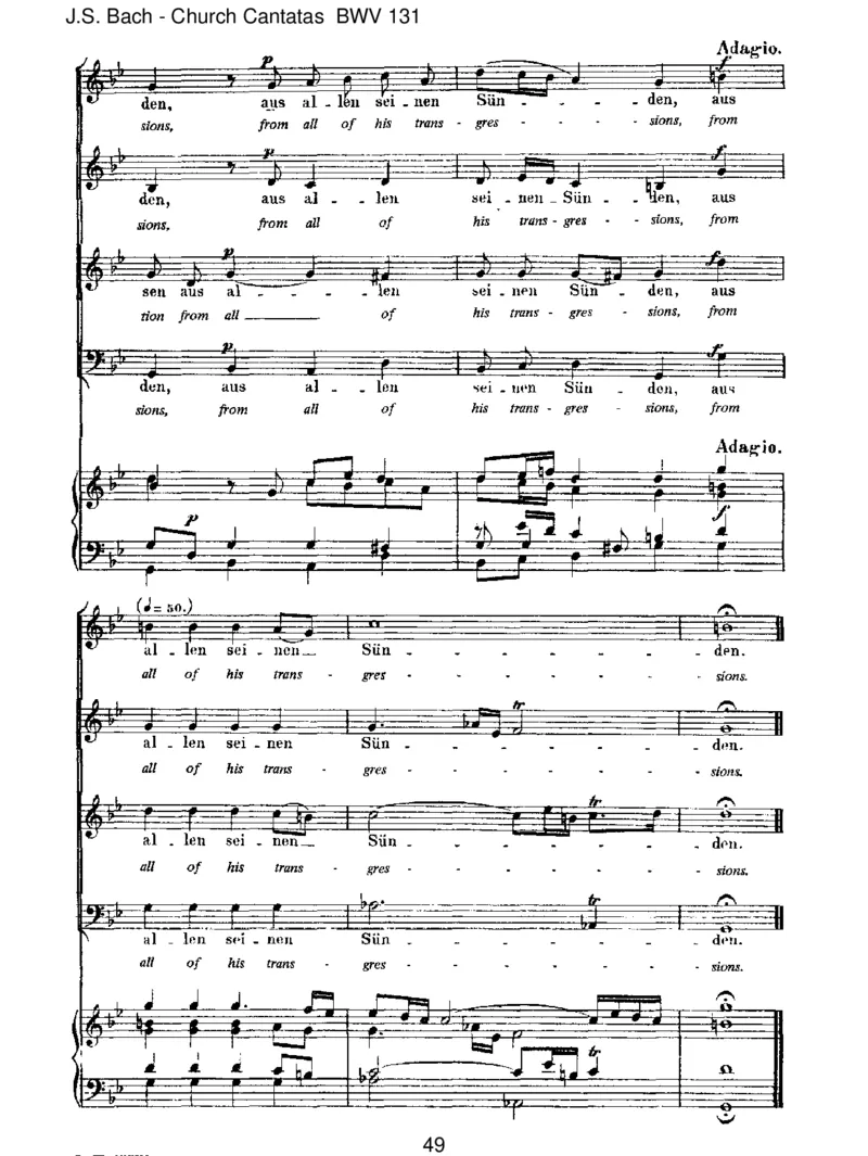 BWV131AusderTiefenrufeich,Herr,zudir_一万首著名钢琴曲谱哈农贝多芬合集视频教学电子版高清无水印可打印_1古典钢琴知名音乐家谱_巴赫钢琴谱全集_J.S巴赫作品全集