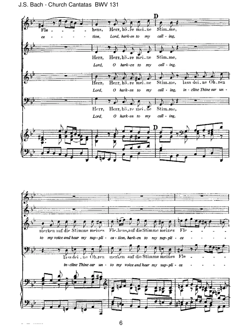 BWV131AusderTiefenrufeich,Herr,zudir_一万首著名钢琴曲谱哈农贝多芬合集视频教学电子版高清无水印可打印_1古典钢琴知名音乐家谱_巴赫钢琴谱全集_J.S巴赫作品全集