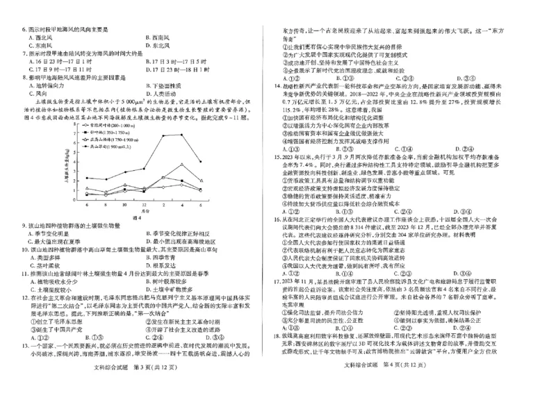 扫描件_文科综合(0226)_2024年2月_01每日更新_27号_2024届河南省天一大联考高三阶段性测试（六）_河南省天一大联考2024届高三阶段性测试（六）文综