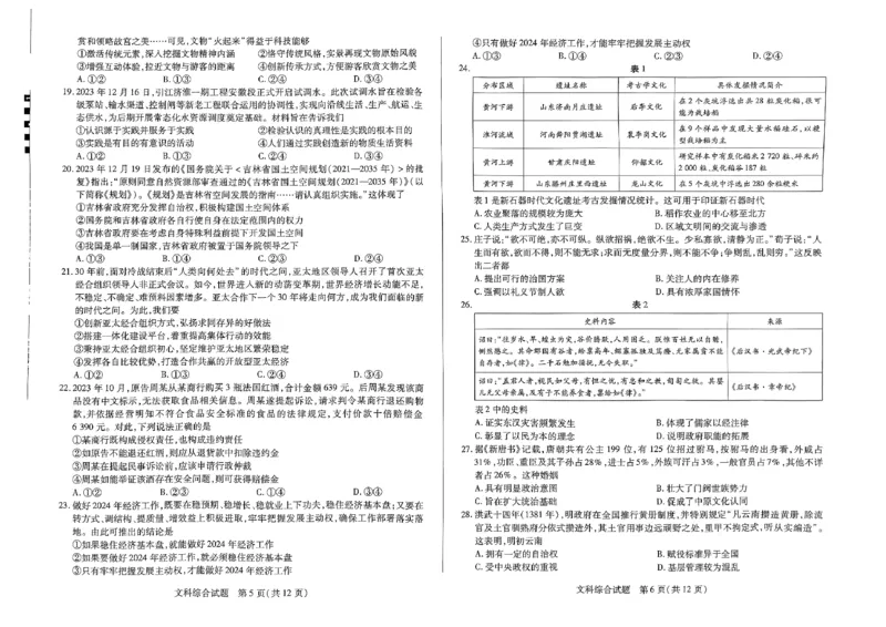 扫描件_文科综合(0226)_2024年2月_01每日更新_27号_2024届河南省天一大联考高三阶段性测试（六）_河南省天一大联考2024届高三阶段性测试（六）文综