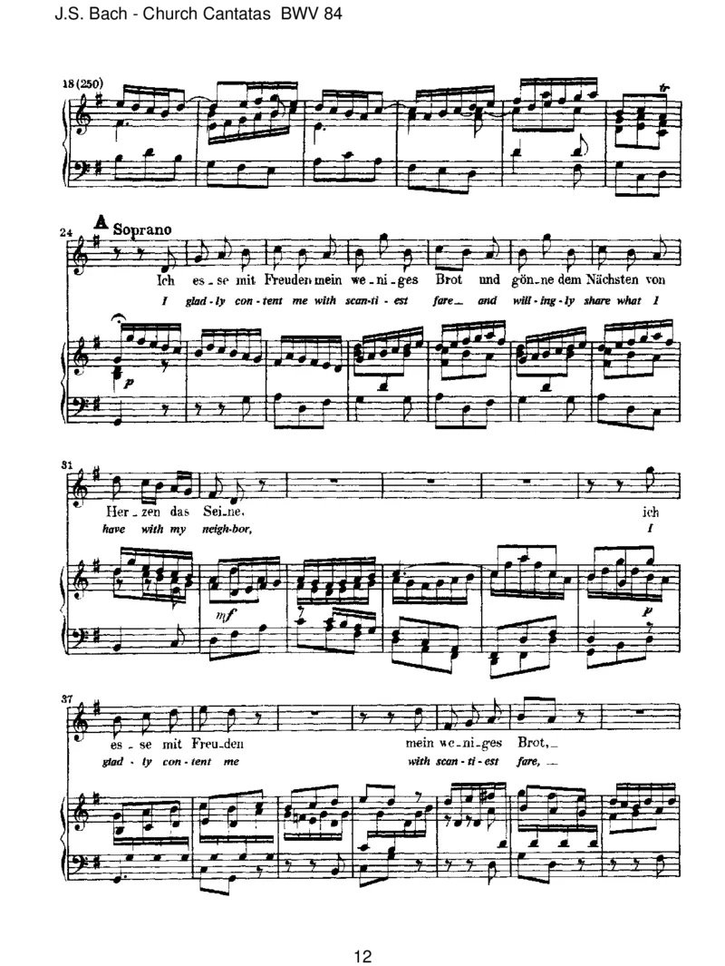 BWV84Ichbinvergn&uuml;gtmitmeinemGl&uuml;cke_一万首著名钢琴曲谱哈农贝多芬合集视频教学电子版高清无水印可打印_1古典钢琴知名音乐家谱_巴赫钢琴谱全集_J.S巴赫作品全集