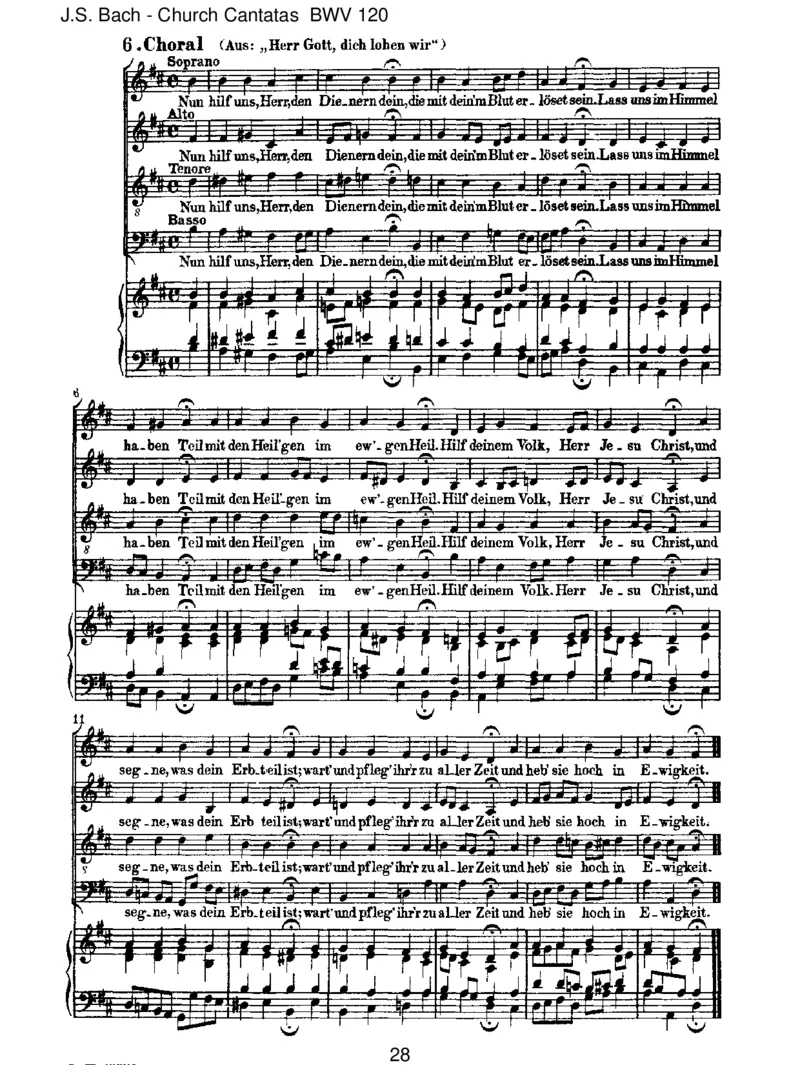 BWV120Gott,manlobetdichinderStille_一万首著名钢琴曲谱哈农贝多芬合集视频教学电子版高清无水印可打印_1古典钢琴知名音乐家谱_巴赫钢琴谱全集_J.S巴赫作品全集
