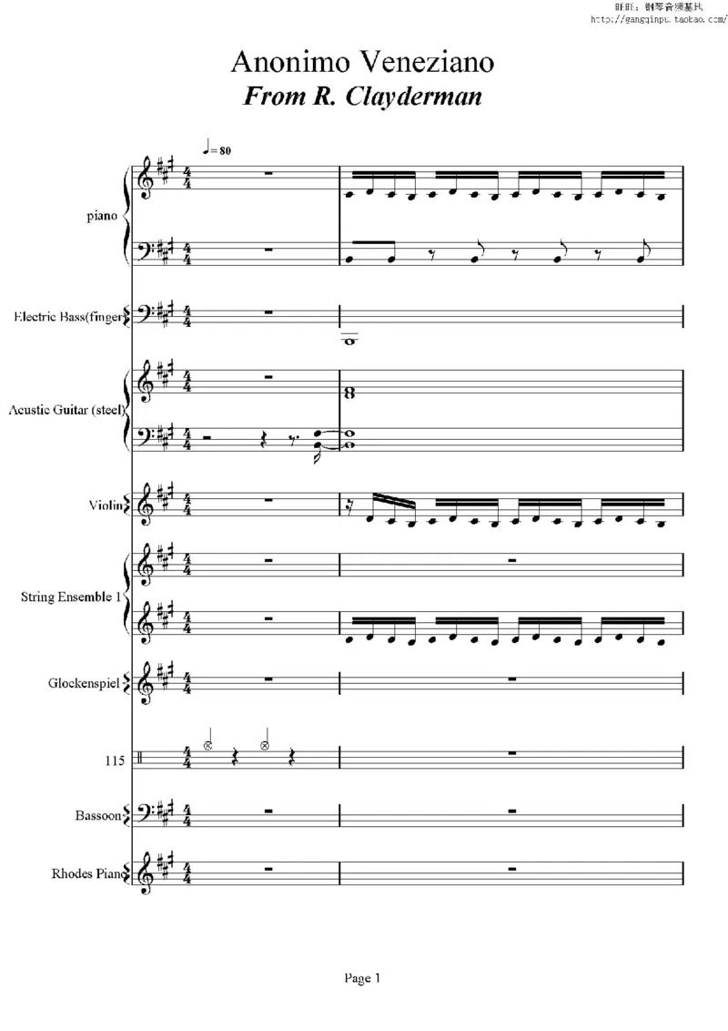 38、理查德克莱德曼（77页，共12首）_一万首著名钢琴曲谱哈农贝多芬合集视频教学电子版高清无水印可打印_3流行音乐谱_流行钢琴谱合集形式_高清PDF无水印