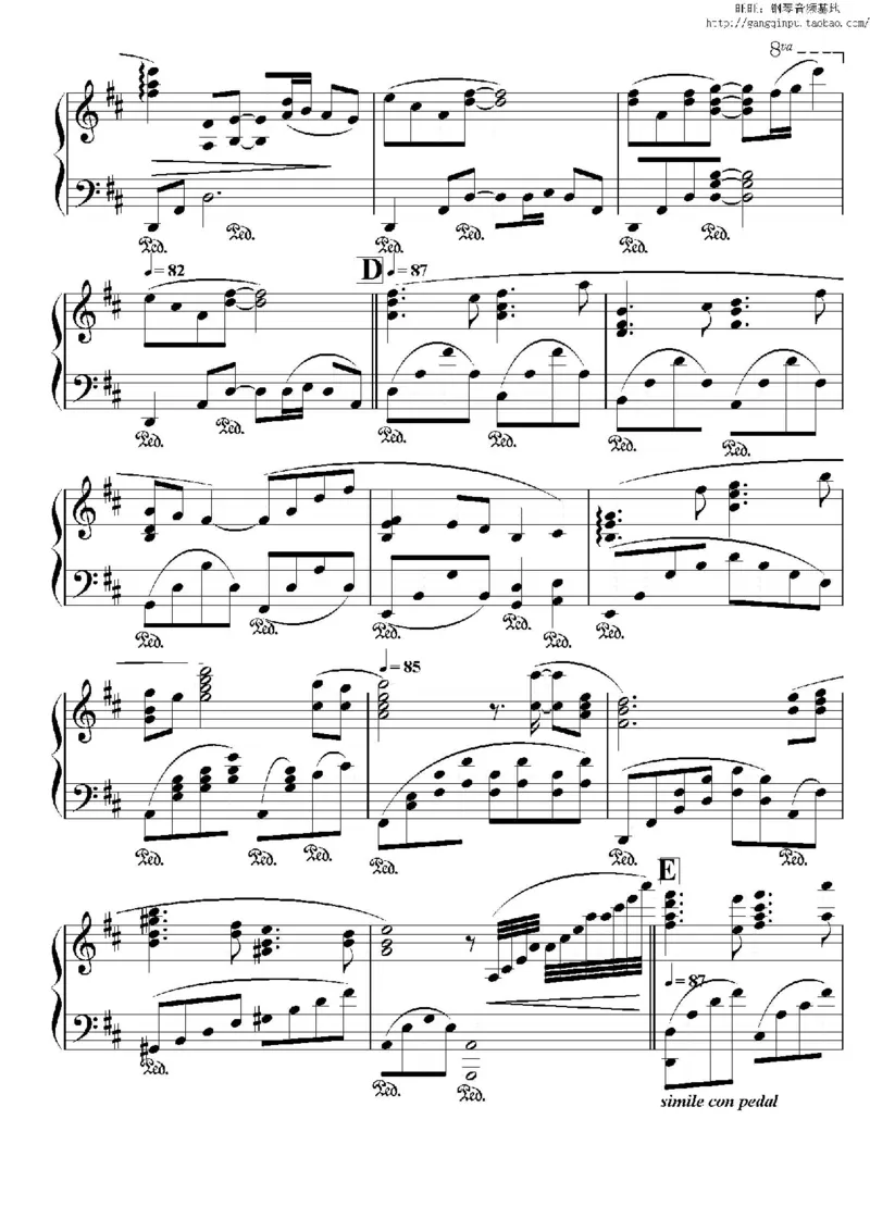 38、理查德克莱德曼（77页，共12首）_一万首著名钢琴曲谱哈农贝多芬合集视频教学电子版高清无水印可打印_3流行音乐谱_流行钢琴谱合集形式_高清PDF无水印