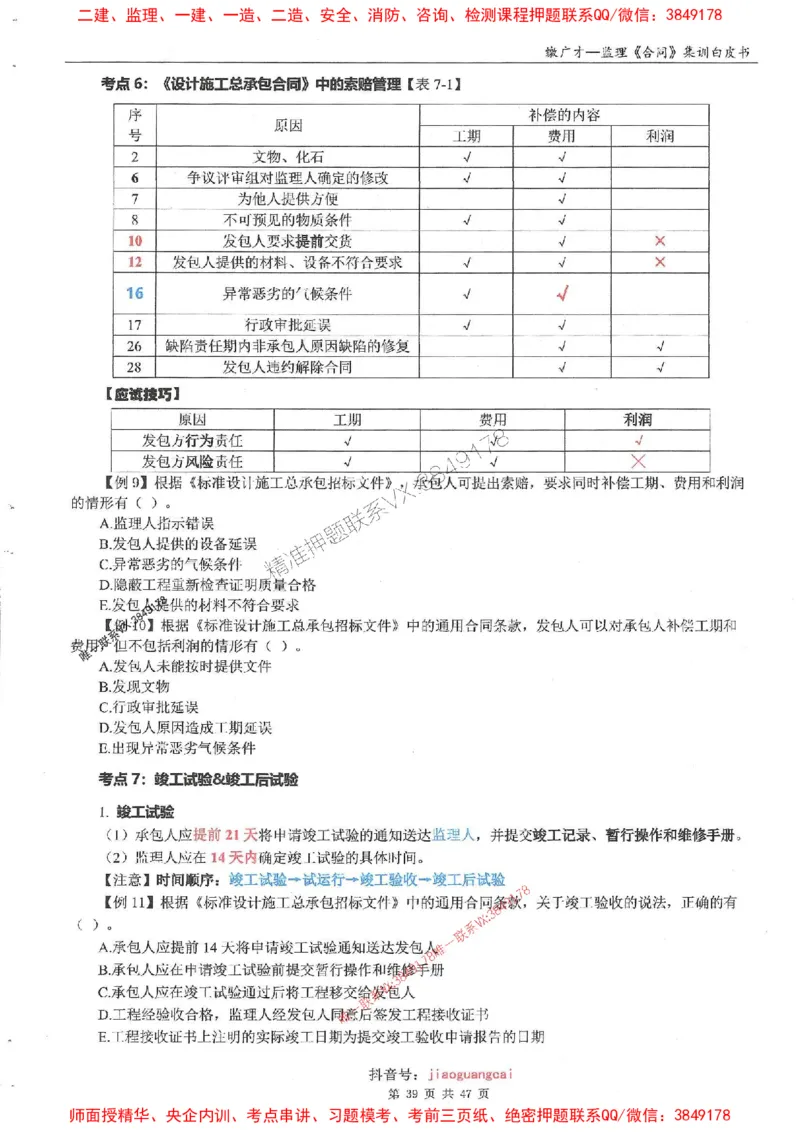 25监理合同-缴广才-集训白皮书涵盖80%考点_监理工程师_2025监理工程师_2025年监理工程师SVIP_2025年监理合同管理SVIP_05-考前密训✿央企特训✿机构普押