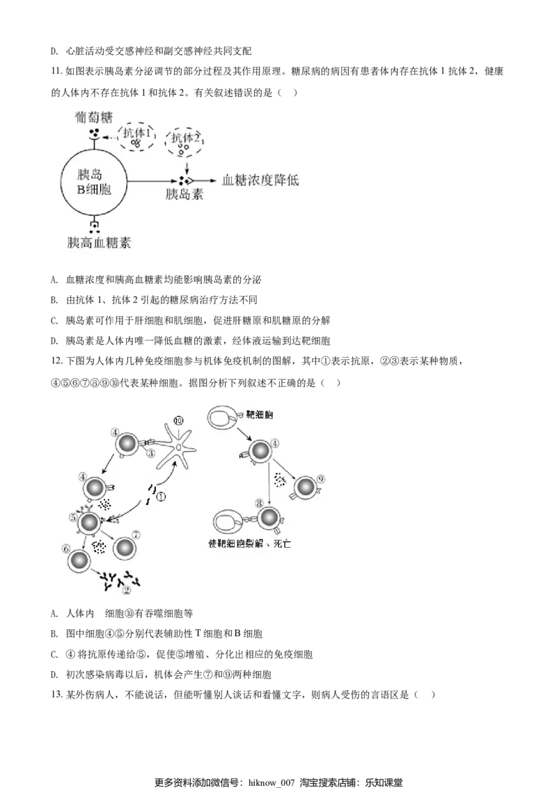 高二9月月考生物试题（原卷版）_E015高中全科试卷_生物试题_选修1_5.月考测试