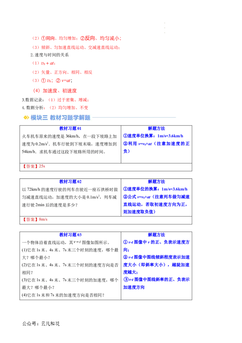 第06讲匀变速直线运动的速度与时间的关系（原卷版）_2024-2025高一（7-7月题库）_2024年7月试卷