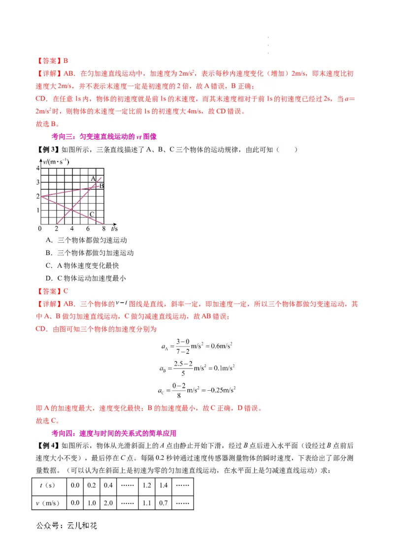 第06讲匀变速直线运动的速度与时间的关系（原卷版）_2024-2025高一（7-7月题库）_2024年7月试卷