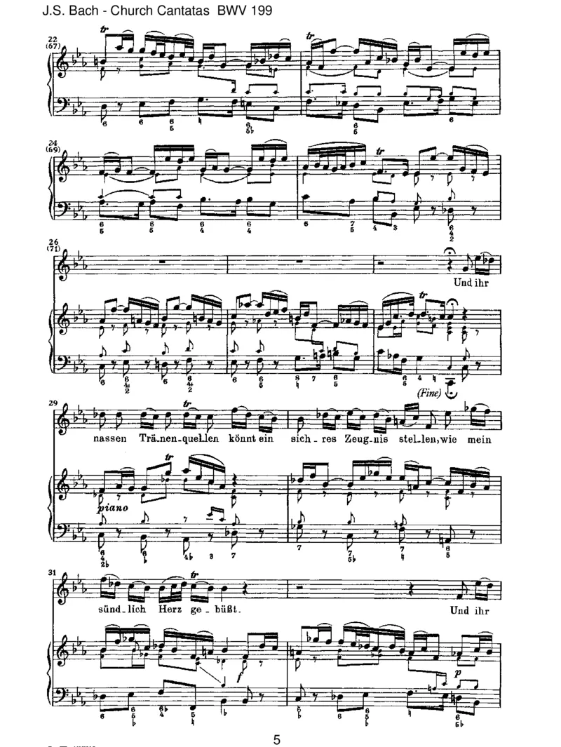 BWV199MeinHerzeschwimmtimBlut_一万首著名钢琴曲谱哈农贝多芬合集视频教学电子版高清无水印可打印_1古典钢琴知名音乐家谱_巴赫钢琴谱全集_J.S巴赫作品全集_JohannSebastianBach(1685-1750)巴赫