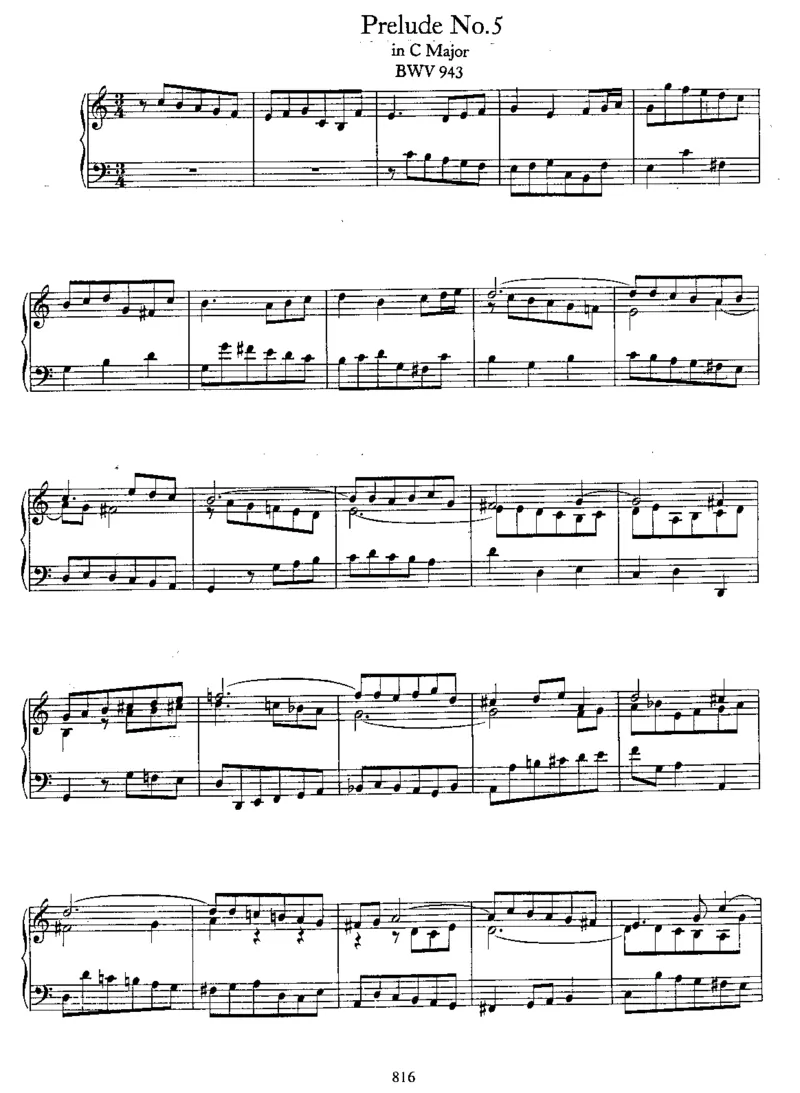 5Preludes,BWV939-943_一万首著名钢琴曲谱哈农贝多芬合集视频教学电子版高清无水印可打印_1古典钢琴知名音乐家谱_巴赫钢琴谱全集_Preludes，Fantasias，Fugues
