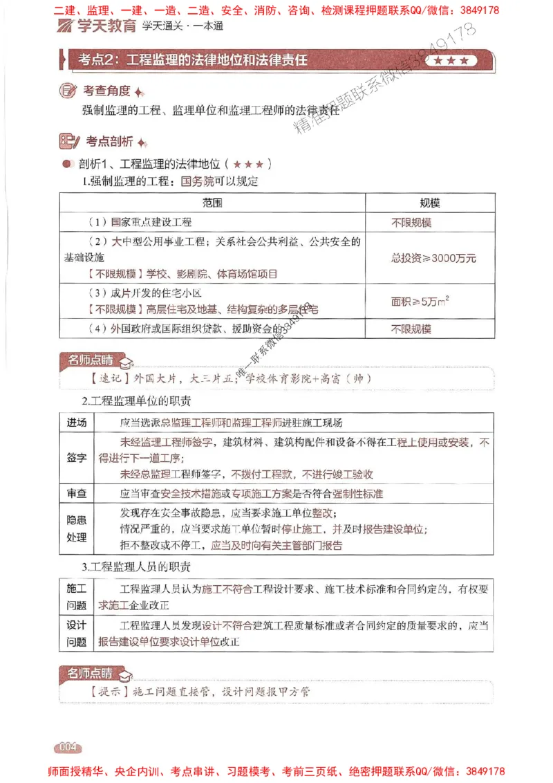 25年监理法规-学天一本通（精讲讲义）推荐_监理工程师_2025监理工程师_2025年监理工程师SVIP_2025年监理概论法规SVIP_01-精华文档✿电子教材✿历年真题