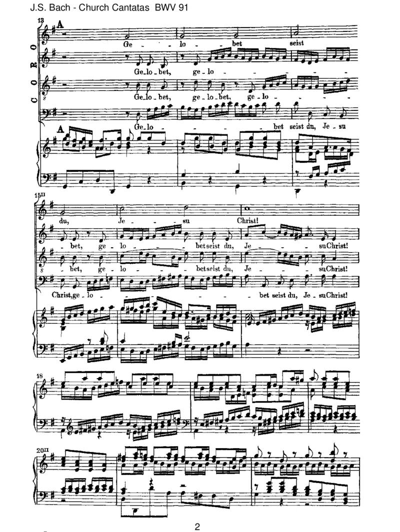 BWV91Gelobetseistdu,JesusChrist_一万首著名钢琴曲谱哈农贝多芬合集视频教学电子版高清无水印可打印_1古典钢琴知名音乐家谱_巴赫钢琴谱全集_J.S巴赫作品全集_JohannSebastianBach(1685-1750)巴赫