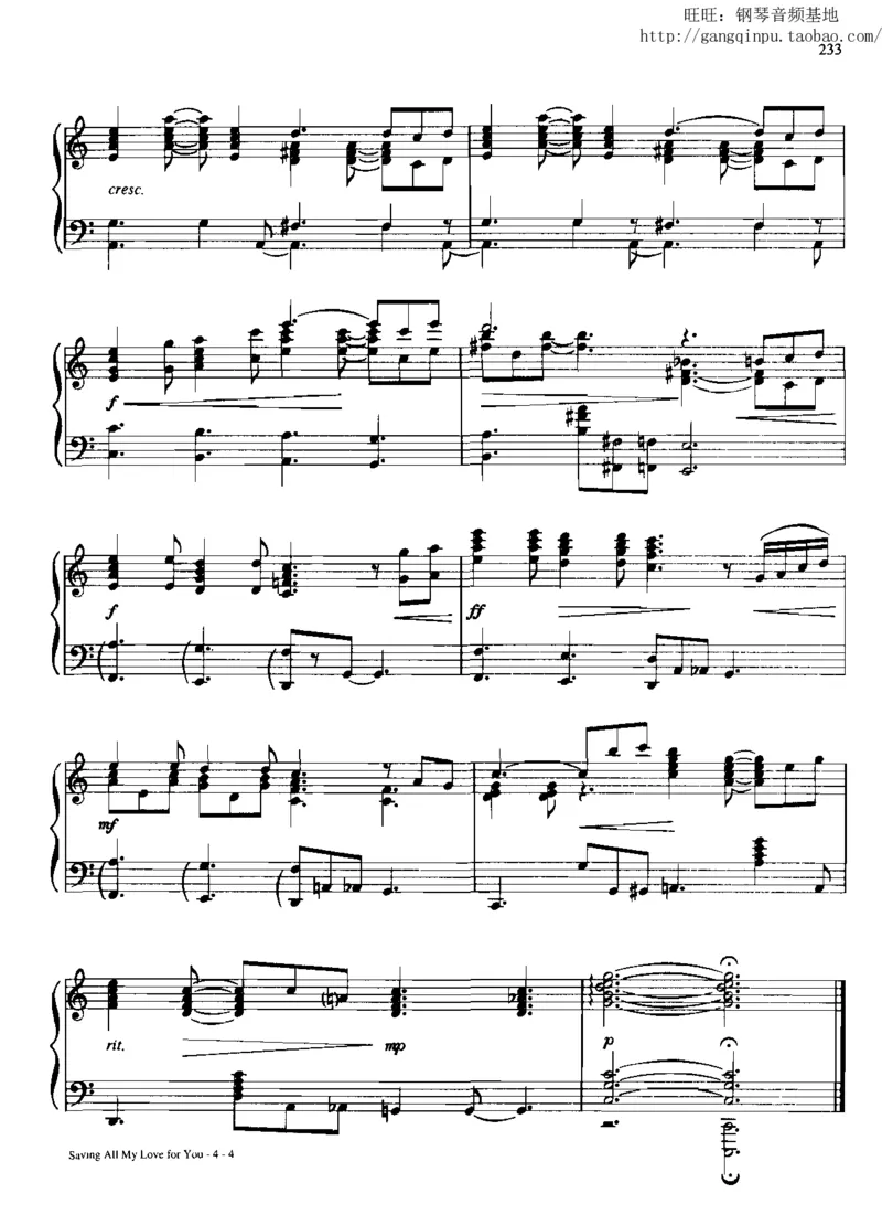 28、流行情调钢琴谱集（296页，共77首）_一万首著名钢琴曲谱哈农贝多芬合集视频教学电子版高清无水印可打印_3流行音乐谱_流行钢琴谱合集形式_高清PDF无水印