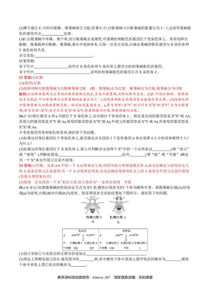 第2章基因和染色体的关系（解析版）_E015高中全科试卷_生物试题_必修2_1.单元测试_2、单元测试2023