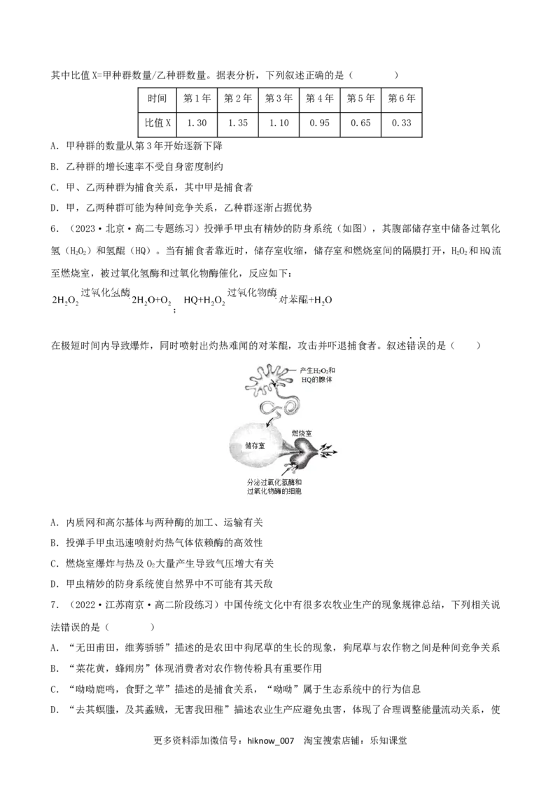 第2章群落及其演替（A卷&middot;知识通关练）（原卷版）_E015高中全科试卷_生物试题_选修2_1.单元测试_2、单元测试AB卷2023