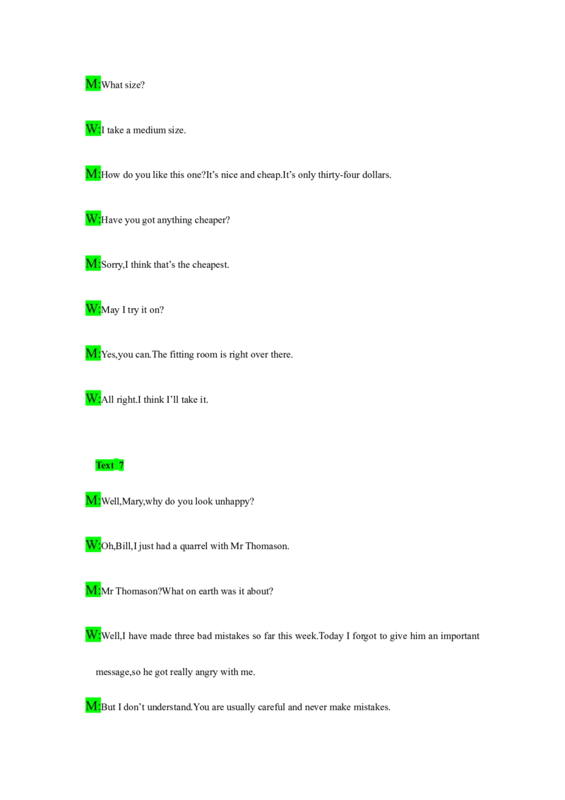 备考2024新高考英语听力(答案+文本)15_2024年5月_01按日期_1号_2024高考英语听力专题（80套模拟训练+历年真题）(附音频）_高考英语听力高分80套模拟训练_881