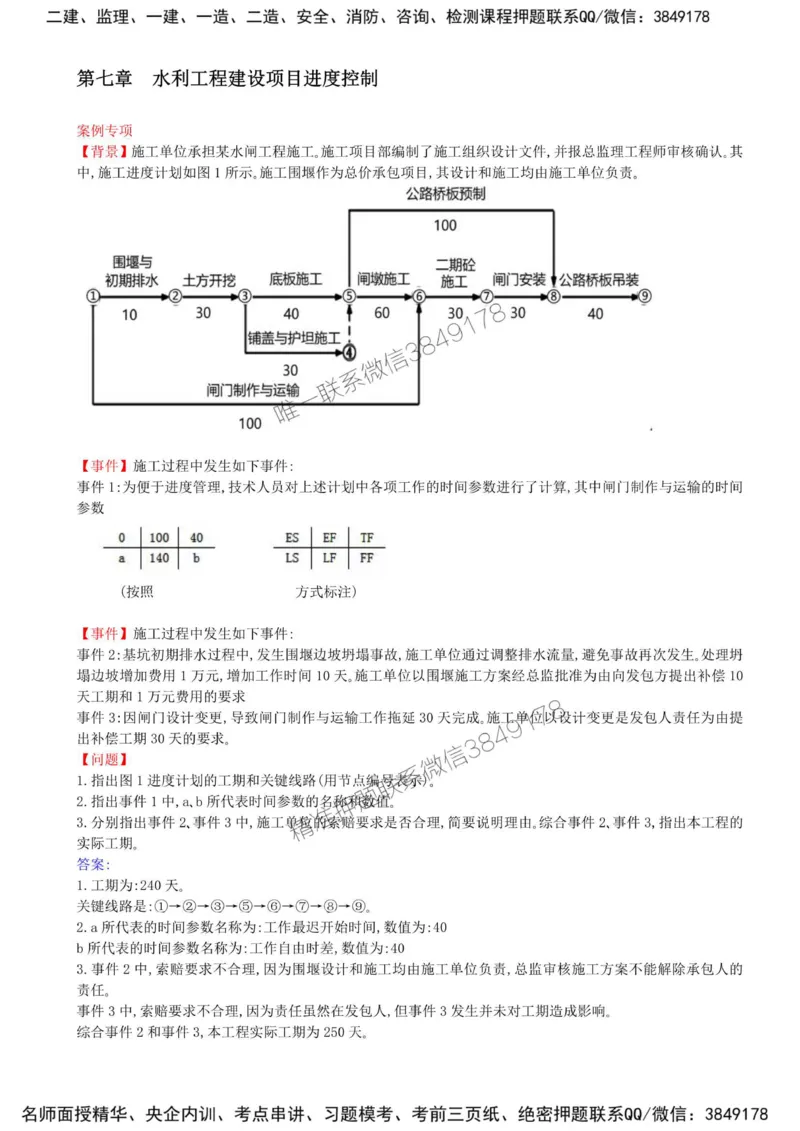 41-第七章-水利工程建设项目进度控制（三）_监理工程师_2025监理工程师_2025年监理工程师SVIP_2025年监理水利案例SVIP_02-基础精讲✿高端面授✿深度强化_讲义