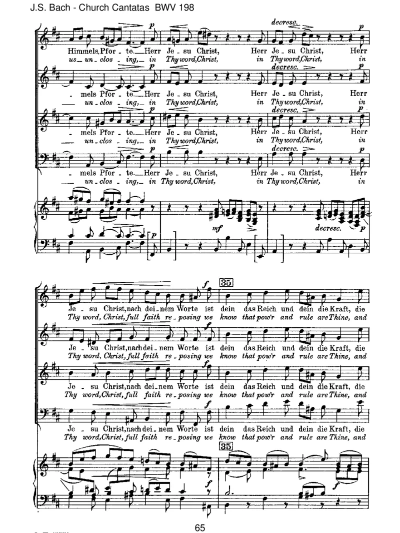 BWV198Lass,F&uuml;rstin,lassnoch[TrauerOde]_一万首著名钢琴曲谱哈农贝多芬合集视频教学电子版高清无水印可打印_1古典钢琴知名音乐家谱_巴赫钢琴谱全集_J.S巴赫作品全集