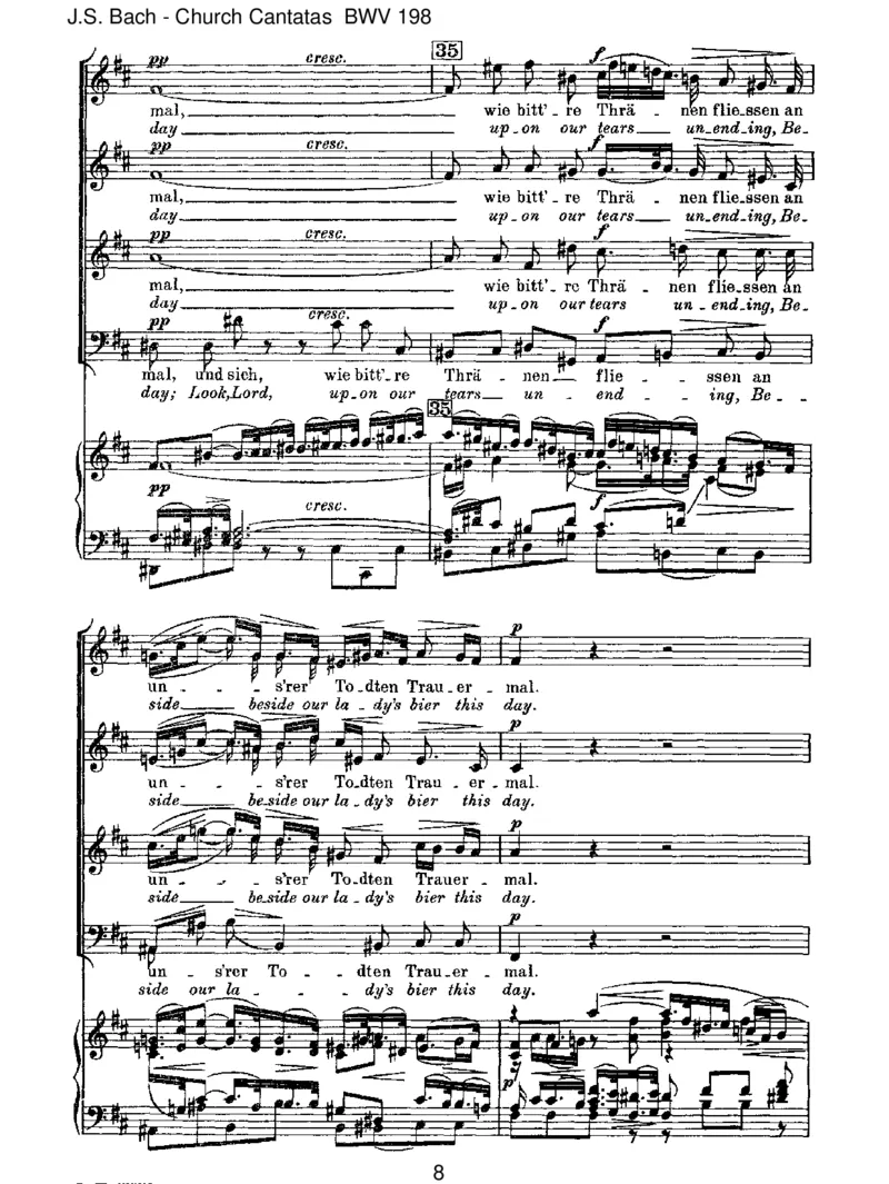 BWV198Lass,F&uuml;rstin,lassnoch[TrauerOde]_一万首著名钢琴曲谱哈农贝多芬合集视频教学电子版高清无水印可打印_1古典钢琴知名音乐家谱_巴赫钢琴谱全集_J.S巴赫作品全集