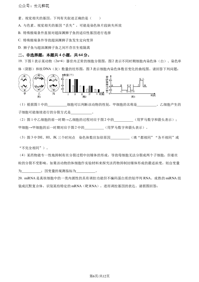 河南省信阳市2023-2024学年高一下学期期末考试生物试题_2024-2025高一（7-7月题库）_2024年8月试卷_0815河南省信阳市2023-2024学年高一下学期期末教学质量检测
