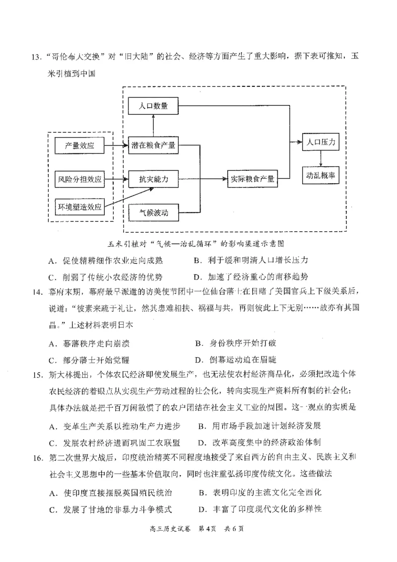 广东省梅州市2023-2024学年高三下学期总复习质检试题（一模）历史(1)_2024年2月_022月合集_2024届广东省梅州市高三下学期总复习质检试题（一模）