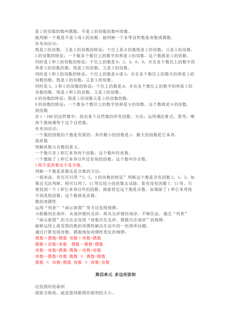 5北师大版五年级数学上册知识点汇总_小学1-6年级全部试卷_数学_五年级_3-10-3、小学五年级数学上册_3-10-3-1、复习、知识点、归纳汇总_北师大版