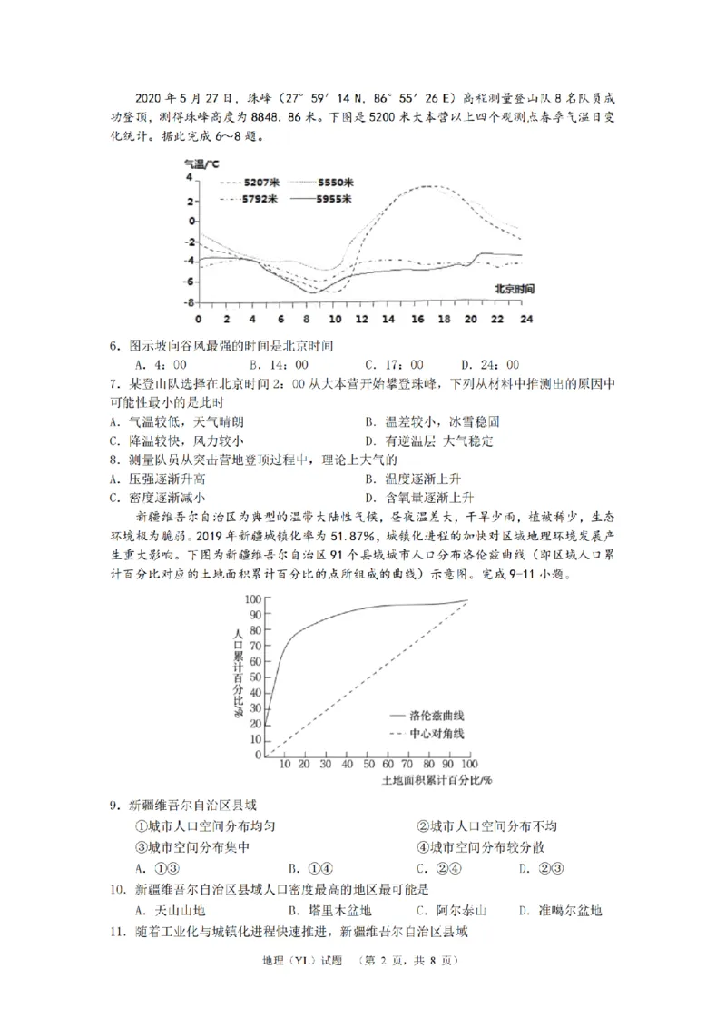 地理（YL）_2024年2月_01每日更新_22号_2024届湖南省长沙市雅礼中学高考一模_2024届湖南省长沙市雅礼中学高考一模地理
