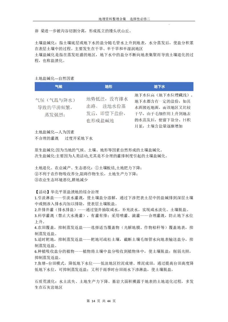 选择性必修二复习资料高中地理人教版（2019）选择性必修2_E015高中全科试卷_地理试题_选修2_5.知识汇总