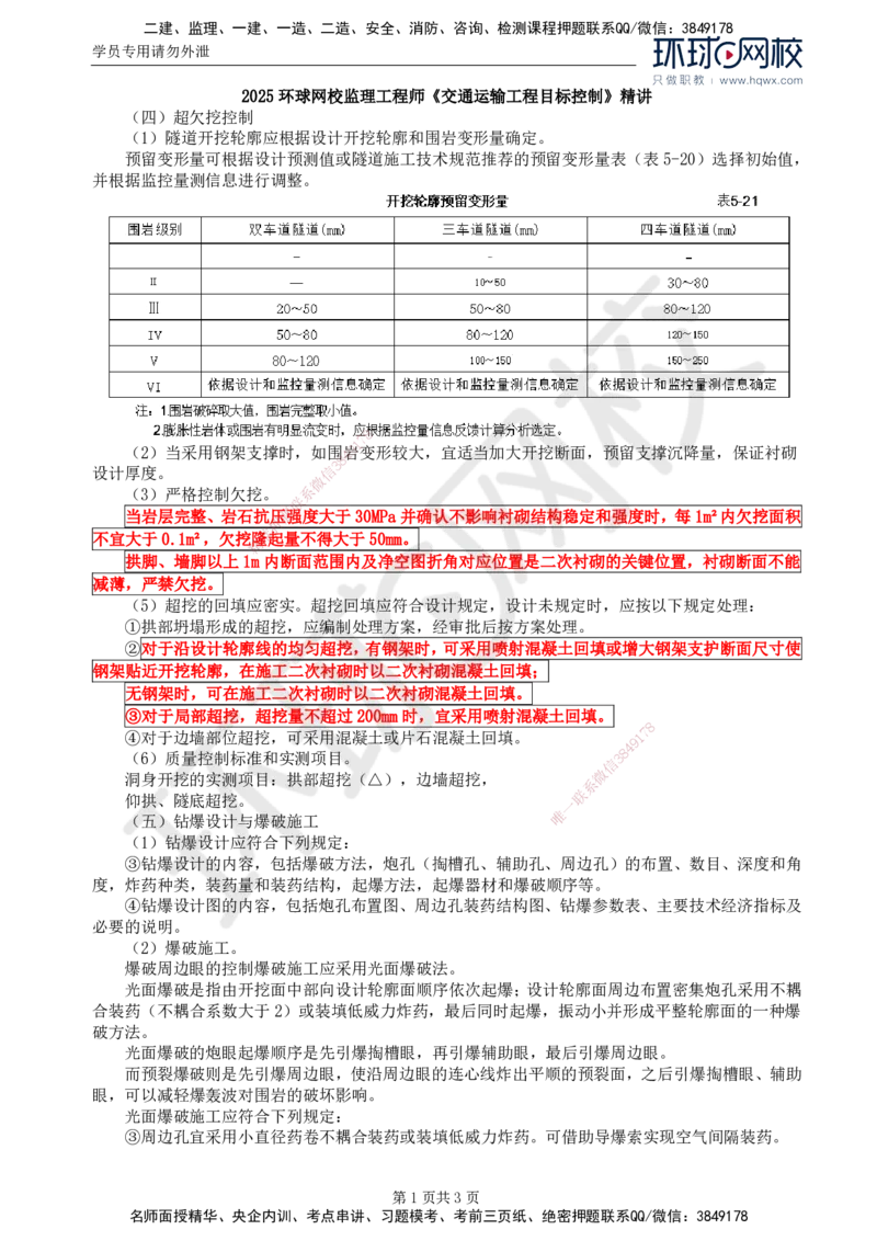37.专业知识：第五章第三节隧道开挖(三)_监理工程师_2025监理工程师_2025年监理工程师SVIP_2025年监理交通控制SVIP_02-基础精讲✿高端面授✿深度强化