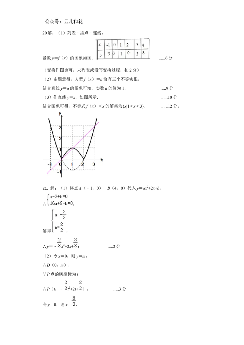 雅安中学高2024级入学测试数学参考答案_2024-2025高一（7-7月题库）_2024年9月试卷_0912四川省雅安中学2024-2025学年高一上学期入学测试