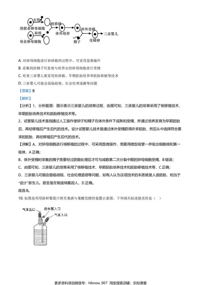 高二下学期期中生物试题（解析版）_E015高中全科试卷_生物试题_选修3_3.期中测试_高二下学期期中生物试题(28944680)