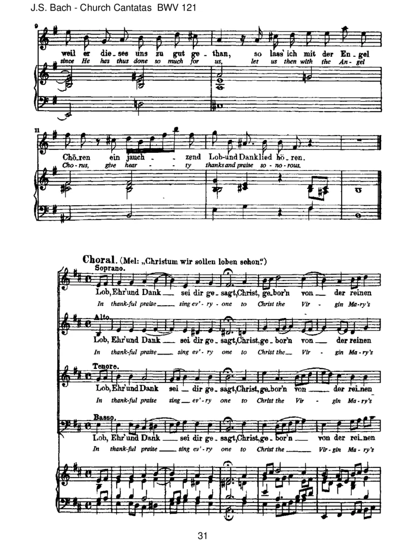 BWV121Christumwirsollenlobenschon_一万首著名钢琴曲谱哈农贝多芬合集视频教学电子版高清无水印可打印_1古典钢琴知名音乐家谱_巴赫钢琴谱全集_J.S巴赫作品全集