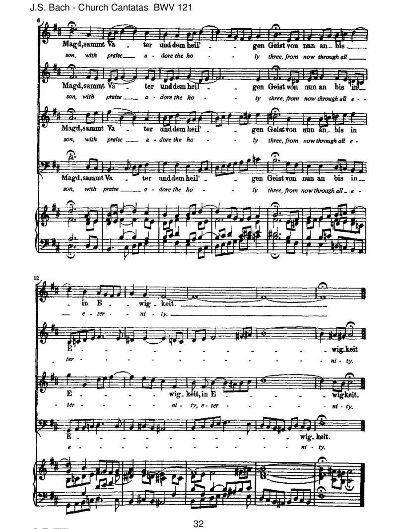 BWV121Christumwirsollenlobenschon_一万首著名钢琴曲谱哈农贝多芬合集视频教学电子版高清无水印可打印_1古典钢琴知名音乐家谱_巴赫钢琴谱全集_J.S巴赫作品全集